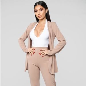 Fashion Nova Payin’ It Forward Blazer Set Mocha